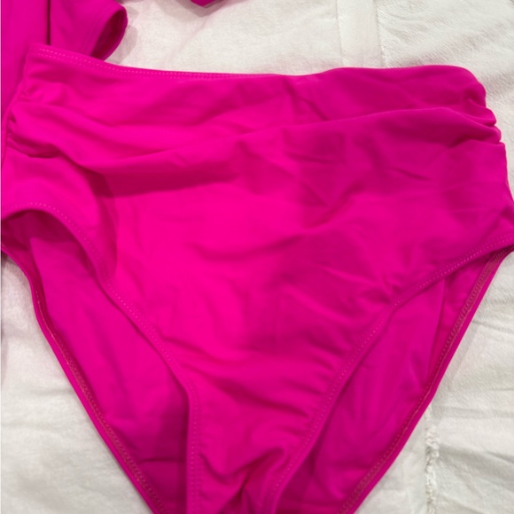 Pink Ruffled One-Shoulder Bikini Set - Picture 5 of 5